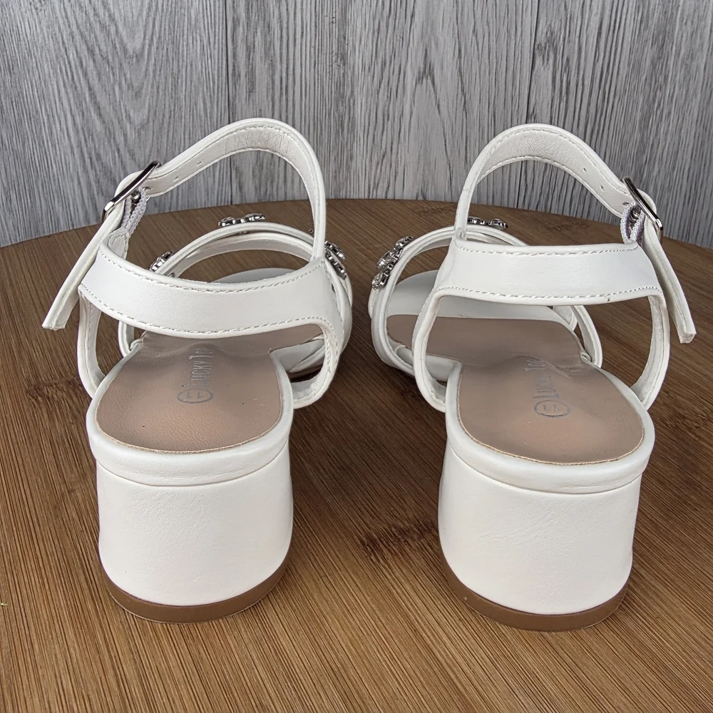 CHILDREN'S BLOCK HEEL (ROSSIE-1K WHITE)
